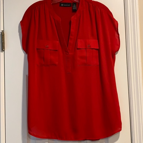 INC International Concepts Tops - INC v neck button pocket top.
